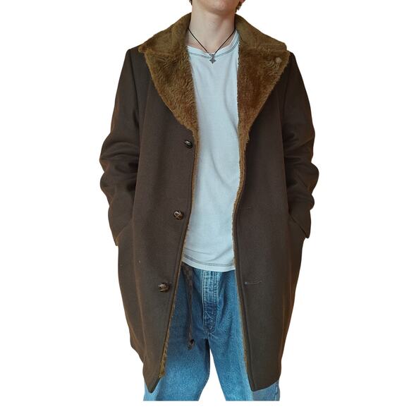 Vintage Ski Trail by Congress Shearling Lined Brown Coat Mens EU 40 - Picture 3 of 7